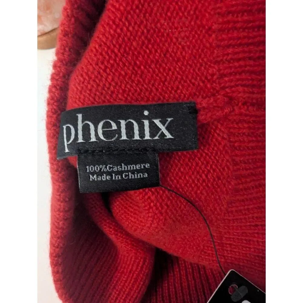 NWT Cashmere Beanie Cap Hat red Women